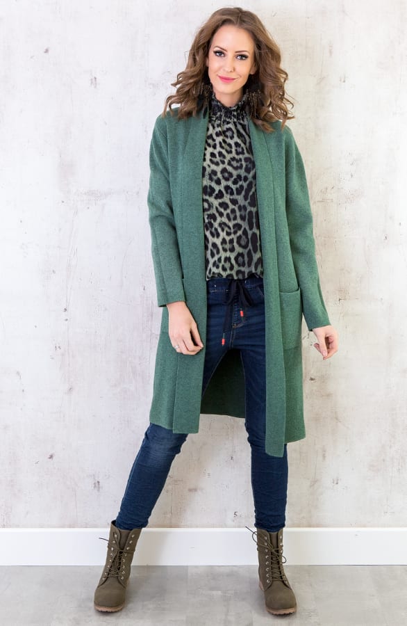 Maxi Vest Gebreid Groen – shoparchief, foto 6
