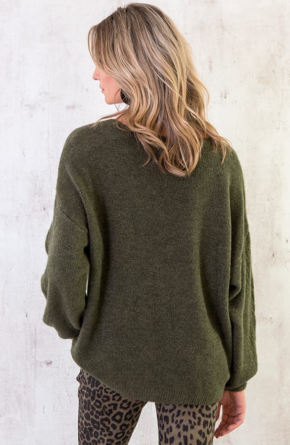 Soft V Trui Wanted Legergroen – shoparchief, foto 4