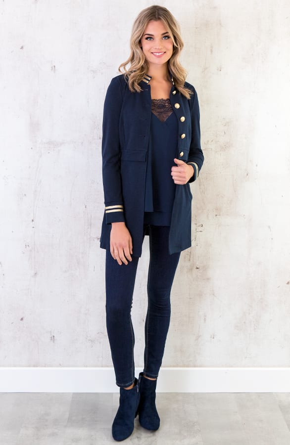 Button Blazer Lang Marine – shoparchief, foto 5