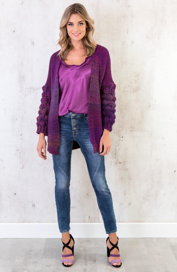 Gebreid Multicolor Vest Paars – shoparchief, foto 4