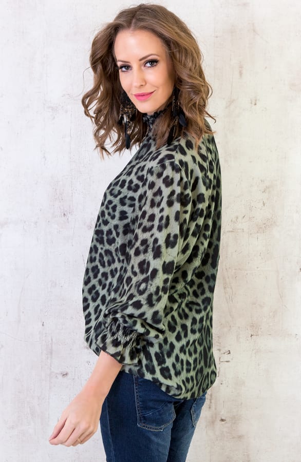 Panter Oversized Blouse Groen – shoparchief, foto 5