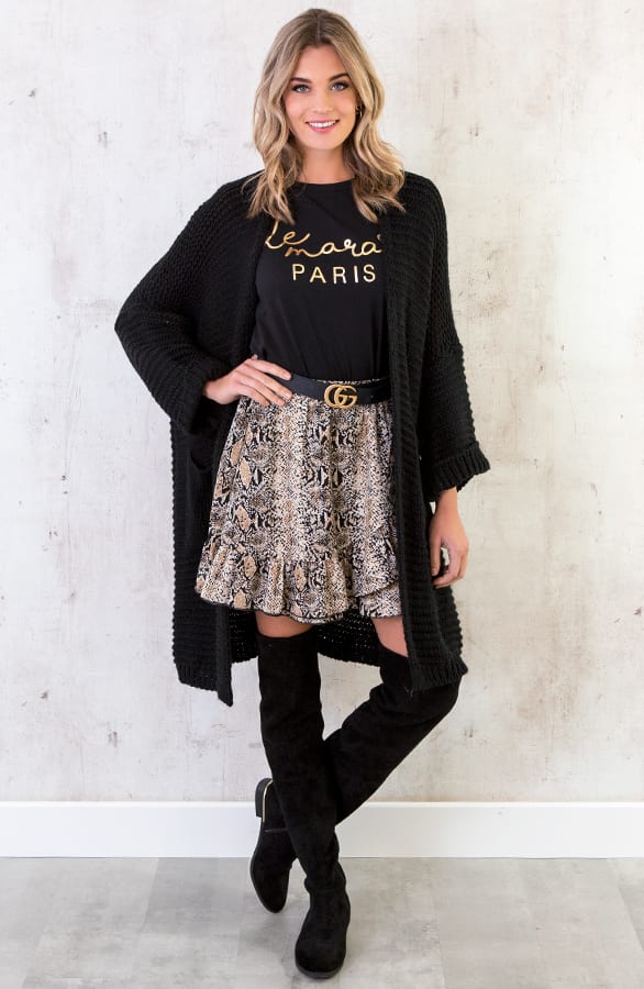 Vest Gebreid Lang Zwart – shoparchief, foto 6