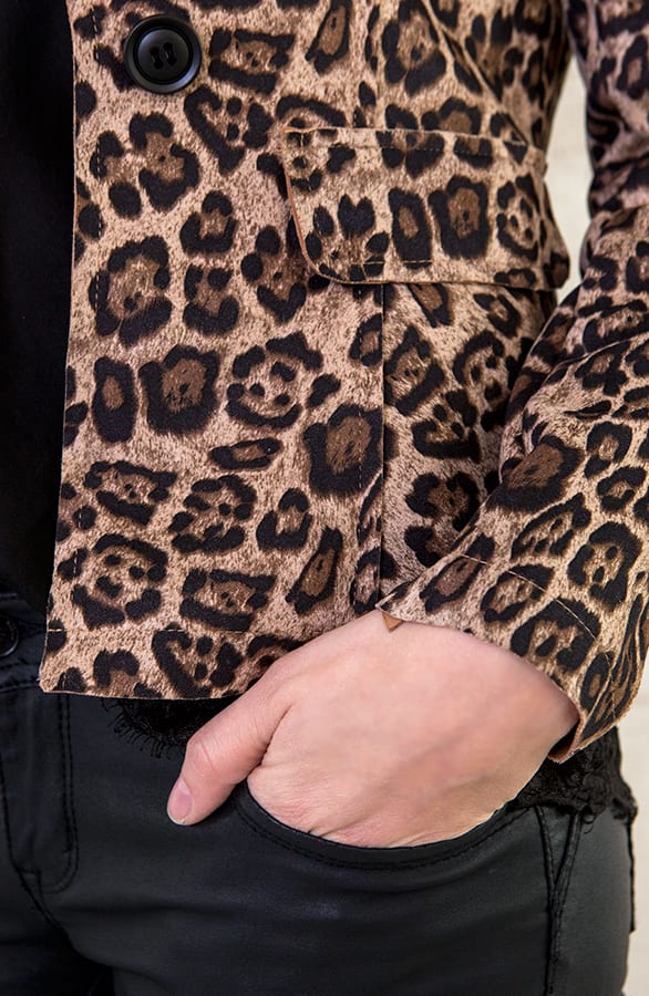 Suede Panter Blazer Beige – shoparchief, foto 5