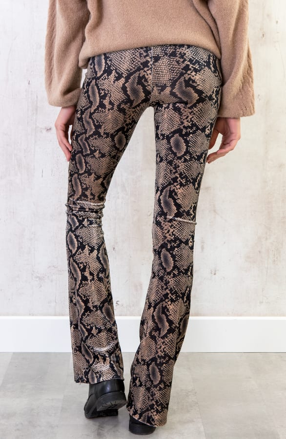 Slangenprint Flared Broek – shoparchief, foto 4