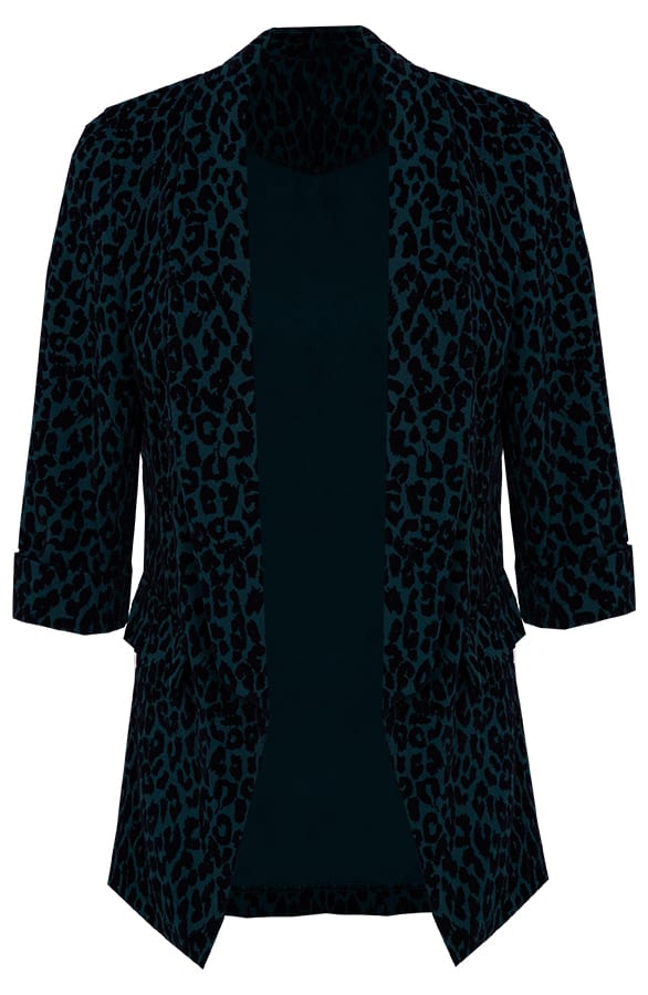 Fluwelen Panter Blazer Groen – shoparchief, foto 1