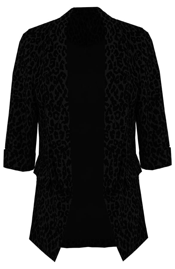 Fluwelen Panter Blazer Zwart – shoparchief, foto 1