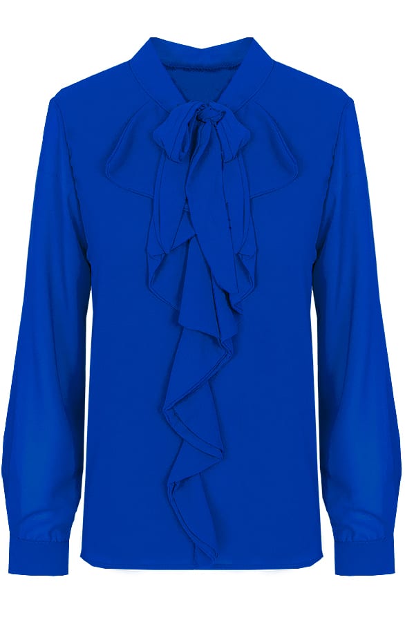 Ruches Strik Blouse Kobalt – shoparchief, foto 1