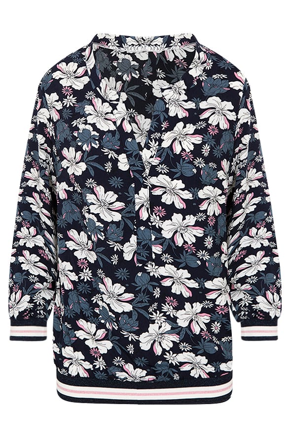 Bloemen Bies Blouse Marine – shoparchief, foto 6