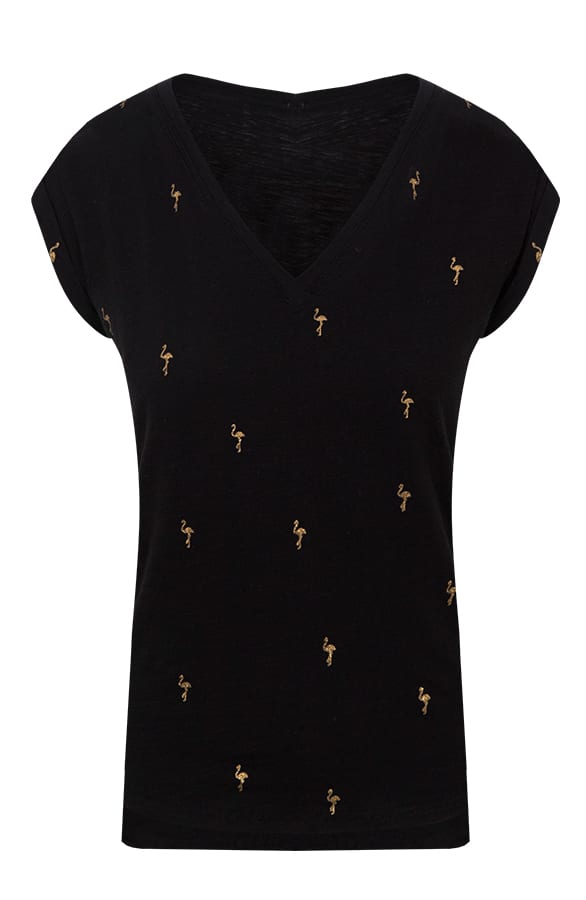 Flamingo Top V Zwart – shoparchief, foto 1