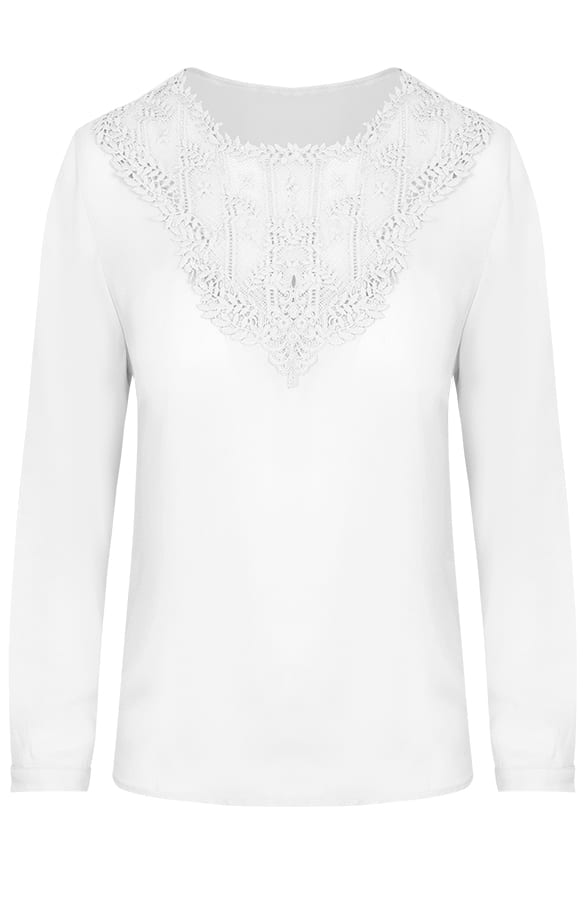 Kanten V Blouse Cross Wit – shoparchief, foto 1