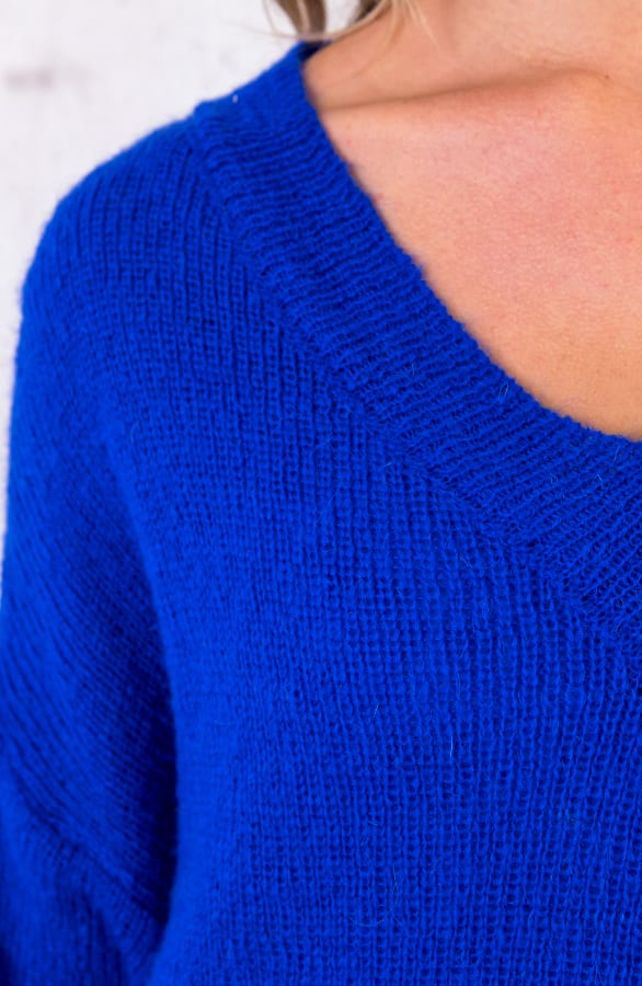 Gebreide V Trui Kobalt – shoparchief, foto 6