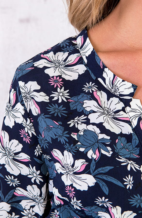Bloemen Bies Blouse Marine – shoparchief, foto 3