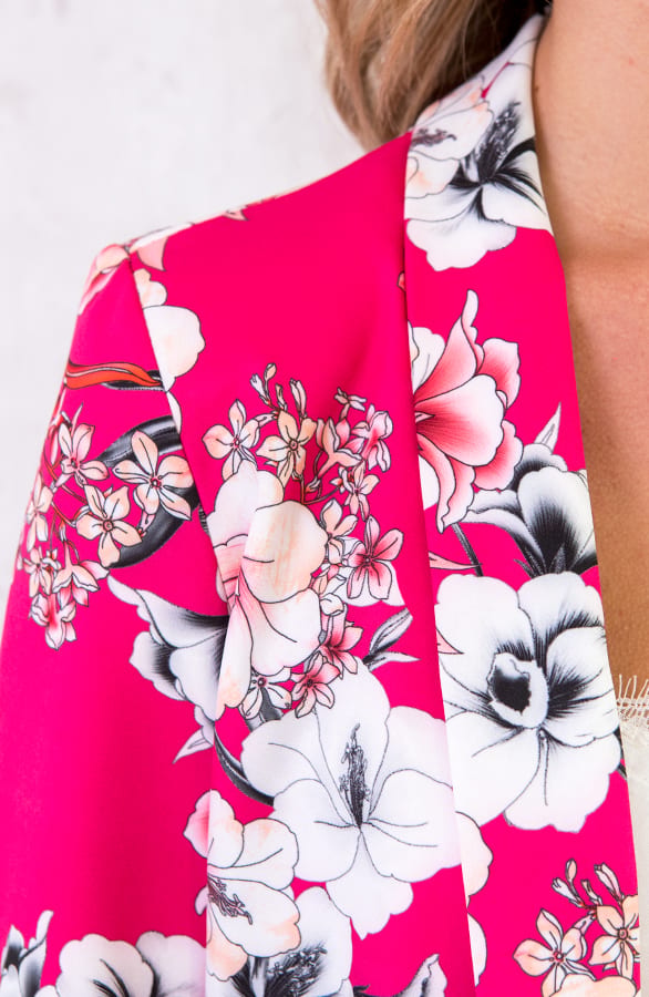 Bloemen Blazer Boyfriend Fuchsia – shoparchief, foto 5