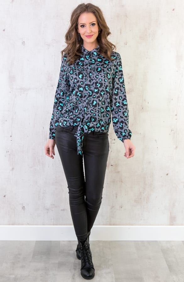 Panter Strik Blouse Grijs – shoparchief, foto 4