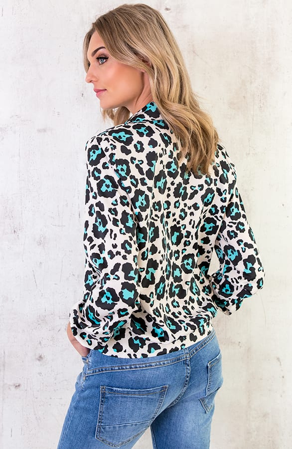 Panter Strik Blouse Beige – shoparchief, foto 3
