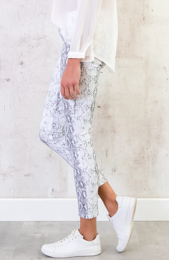 Schlangenprint Skinny Jeans Grau, Shoparchiv, Foto 3