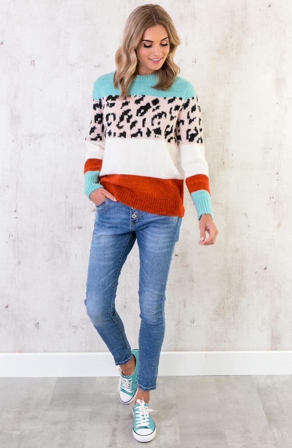 Panter Streep Trui Roze – shoparchief, foto 6