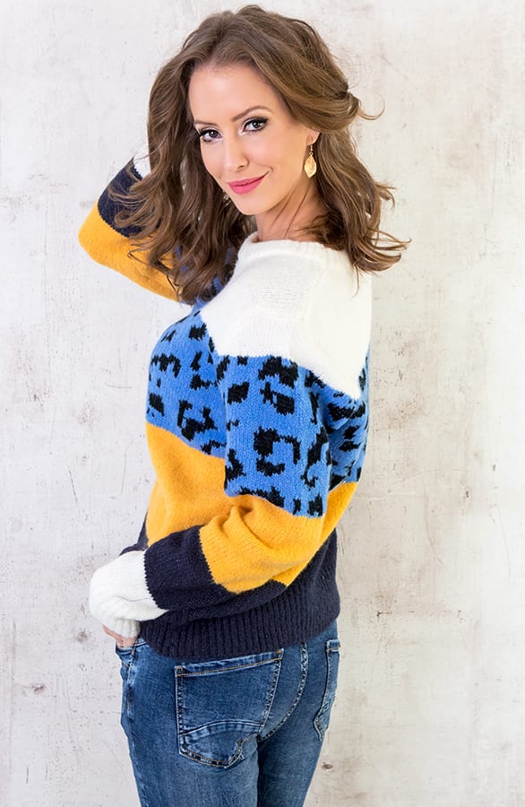 Panter Streep Trui Blauw – shoparchief, foto 3
