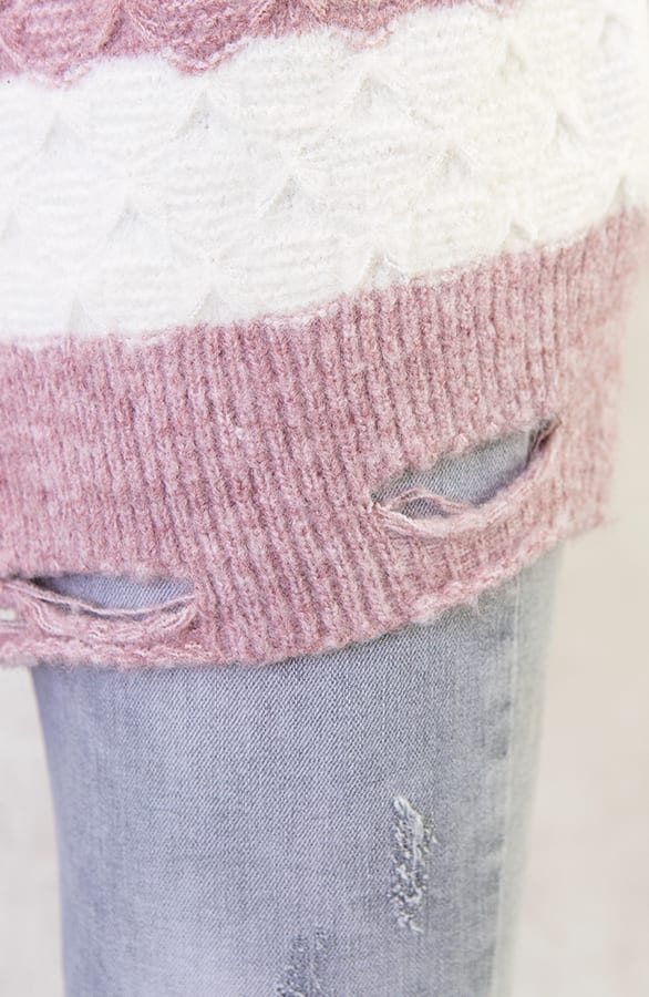Gestreept Damaged Vest Roze – shoparchief, foto 5