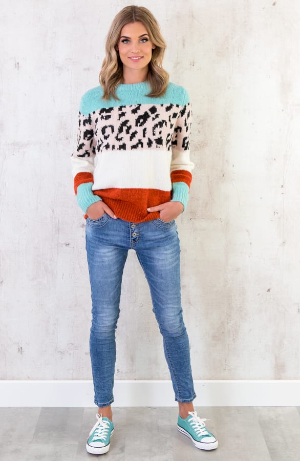 Panter Streep Trui Roze – shoparchief, foto 4