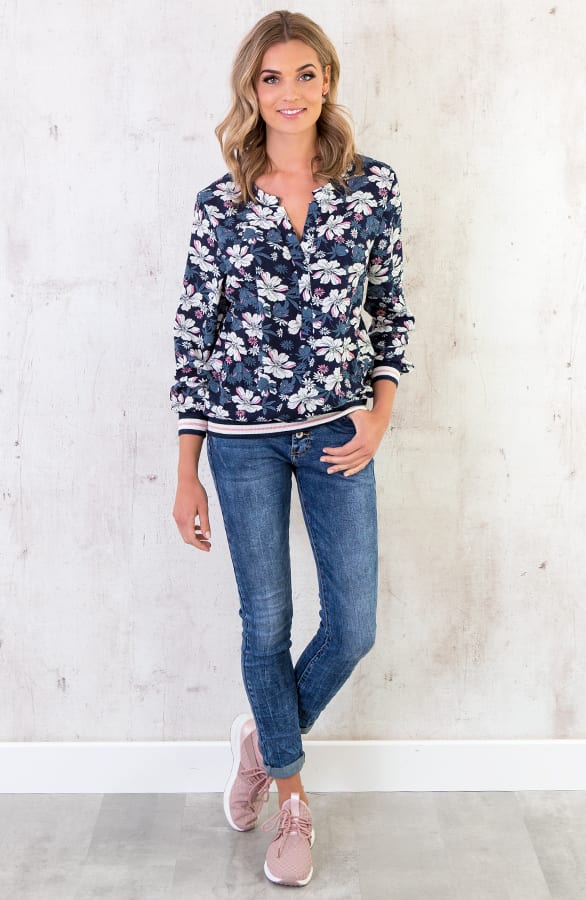 Bloemen Bies Blouse Marine – shoparchief, foto 5