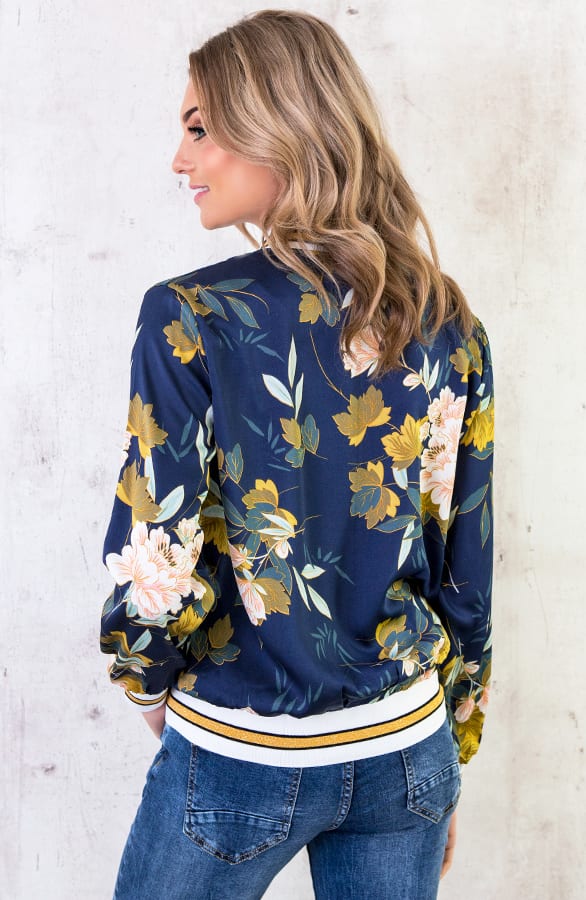 Bloemen Bomber Jasje Marine – shoparchief, foto 5