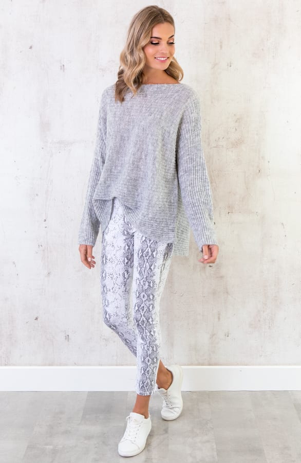Schlangenprint Skinny Jeans Grau, Shoparchiv, Foto 6