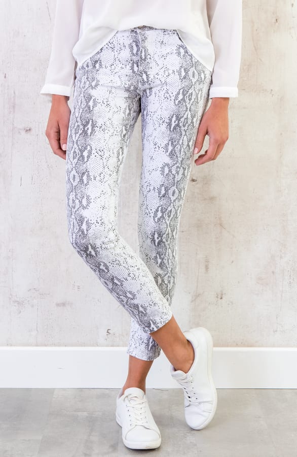 Schlangenprint Skinny Jeans Grau, Shoparchiv, Foto 2