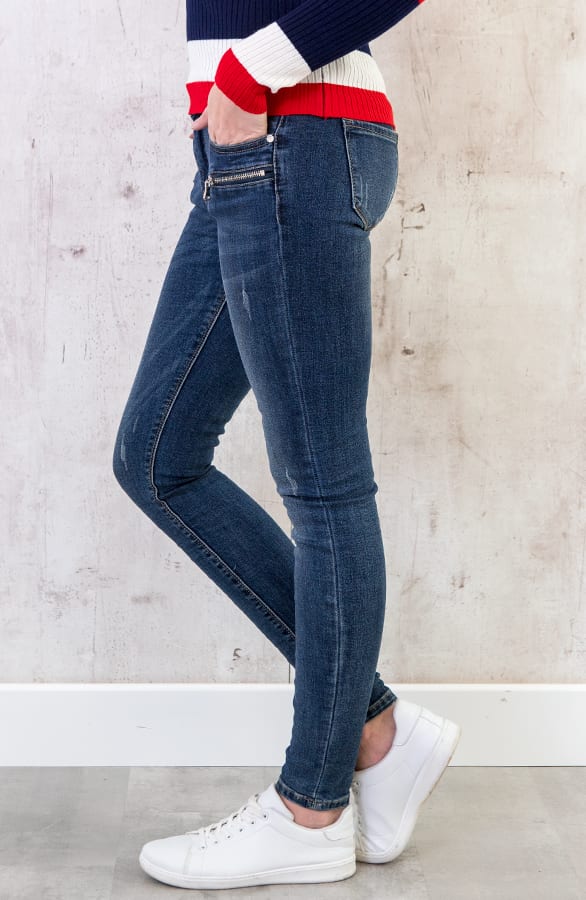 Skinny Jeans Zip Blauw – shoparchief, foto 3