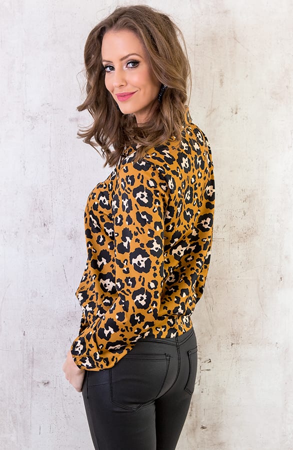 Panter Strik Blouse Oker – shoparchief, foto 5