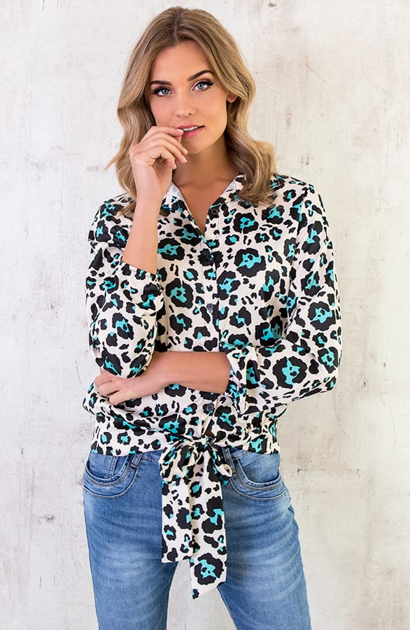 Panter Strik Blouse Beige – shoparchief, foto 4