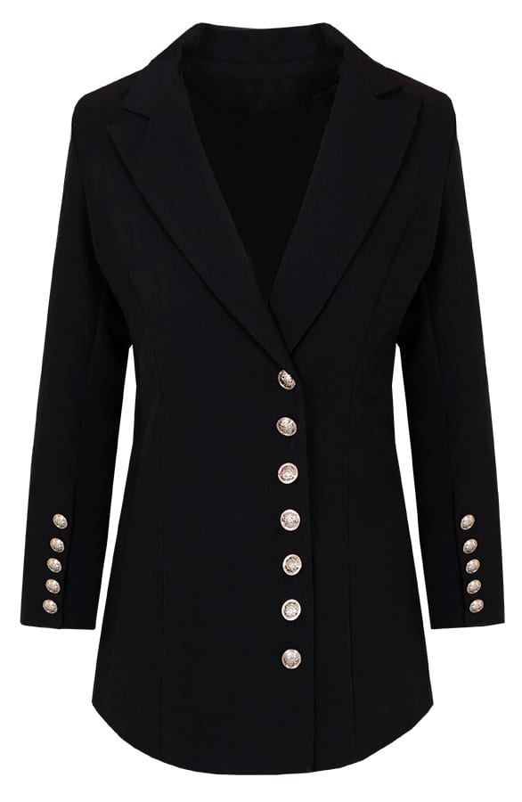Blazer Button Zwart – shoparchief, foto 1