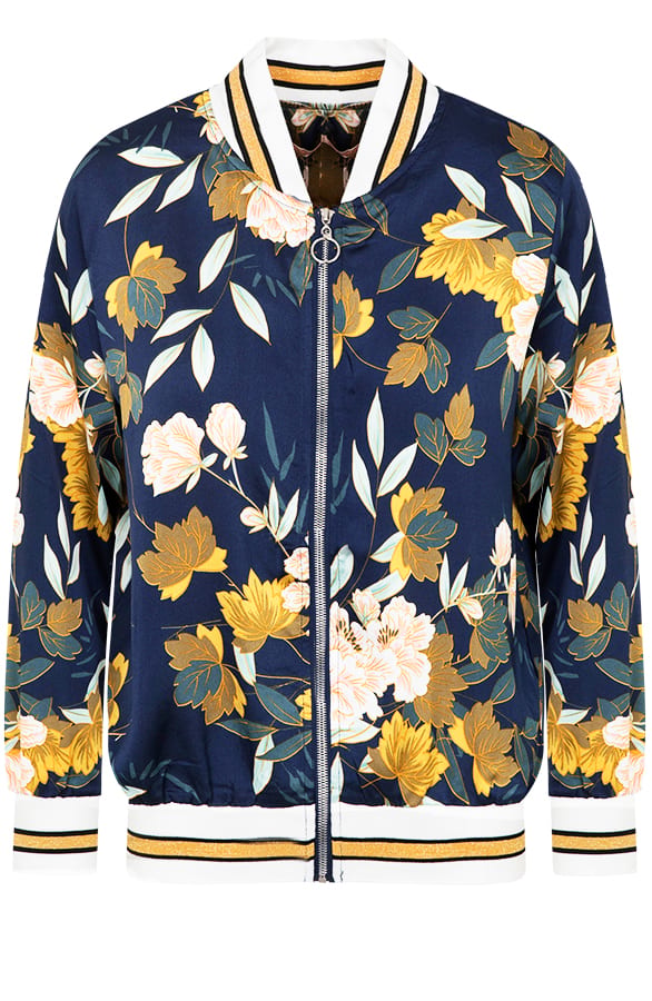 Bloemen Bomber Jasje Marine – shoparchief, foto 1
