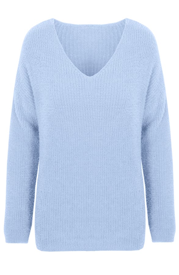 Fluffy V Trui Babyblauw – shoparchief, foto 1