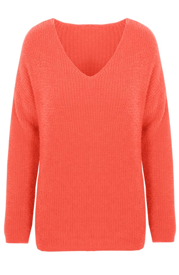 Fluffy V Trui Koraal – shoparchief, foto 1
