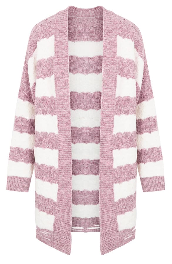 Gestreept Damaged Vest Roze – shoparchief, foto 1