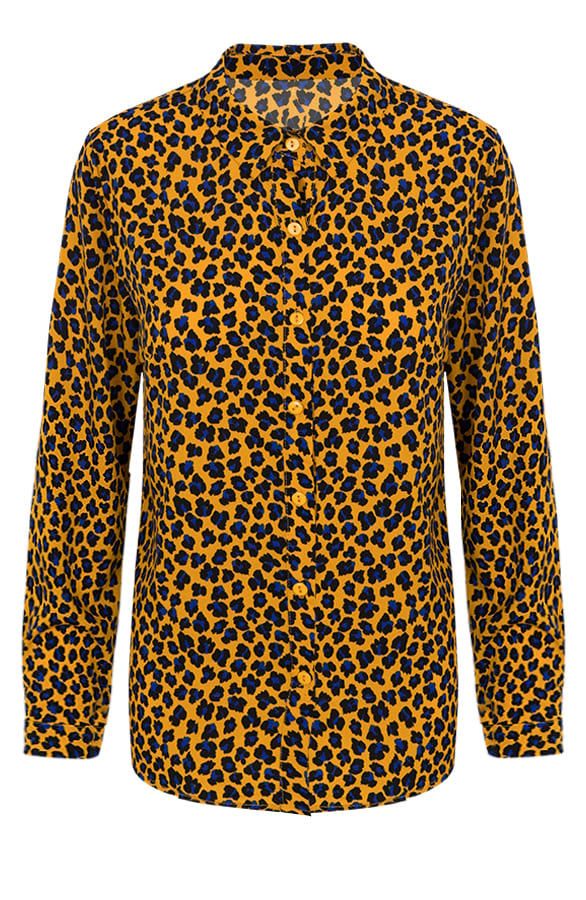 Panterprint Blouse Okergeel – shoparchief, foto 1