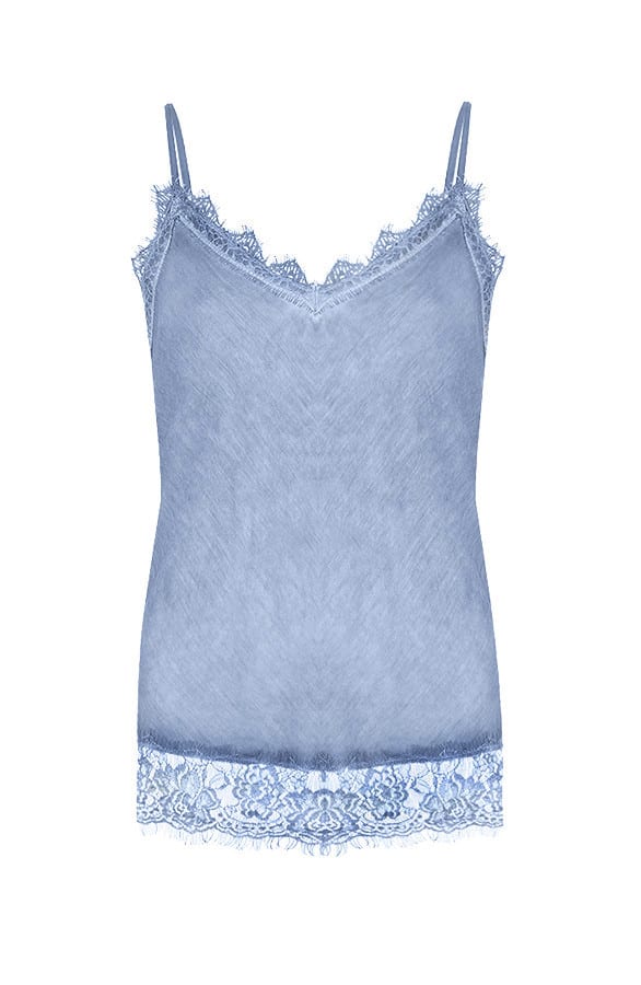 Romance Lace Top Jeansblauw – shoparchief, foto 1