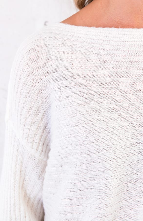 Gebreide Rib Trui Creme – shoparchief, foto 6