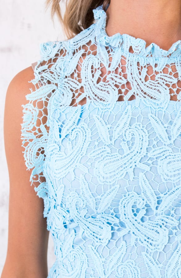Feminine Dress Lace Ice Blue – shoparchief, foto 5