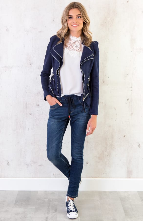 Suede Rits Jasje Marine – shoparchief, foto 5