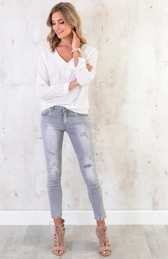 Kanten Blouse Wit – shoparchief, foto 4