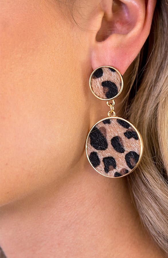Leopard Circle Oorbellen Bruin – shoparchief, foto 3