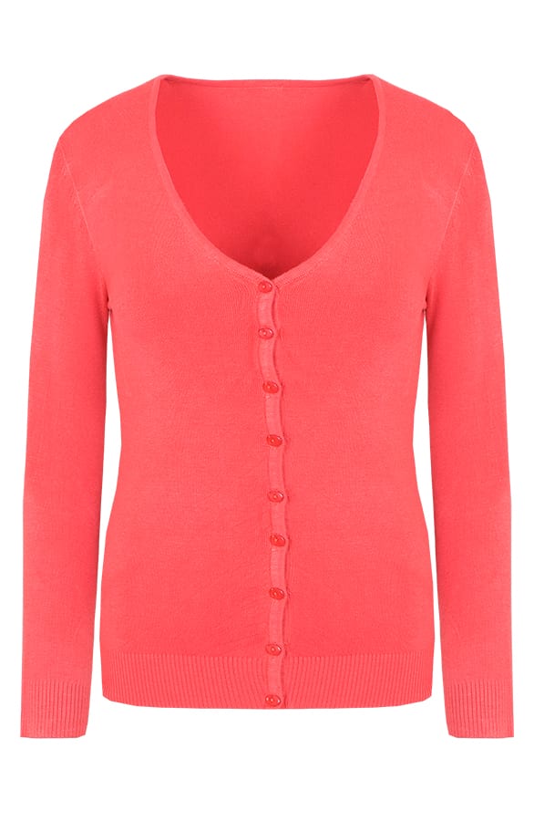 Basic Cardigan Korallenrot, Shoparchiv, Foto 1