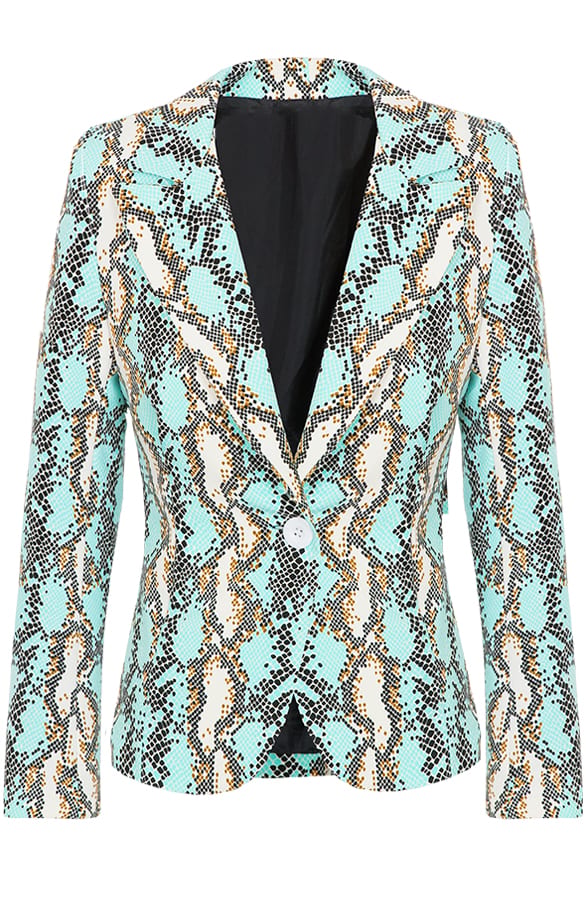 Blazer Slangenprint Mintgroen – shoparchief, foto 1