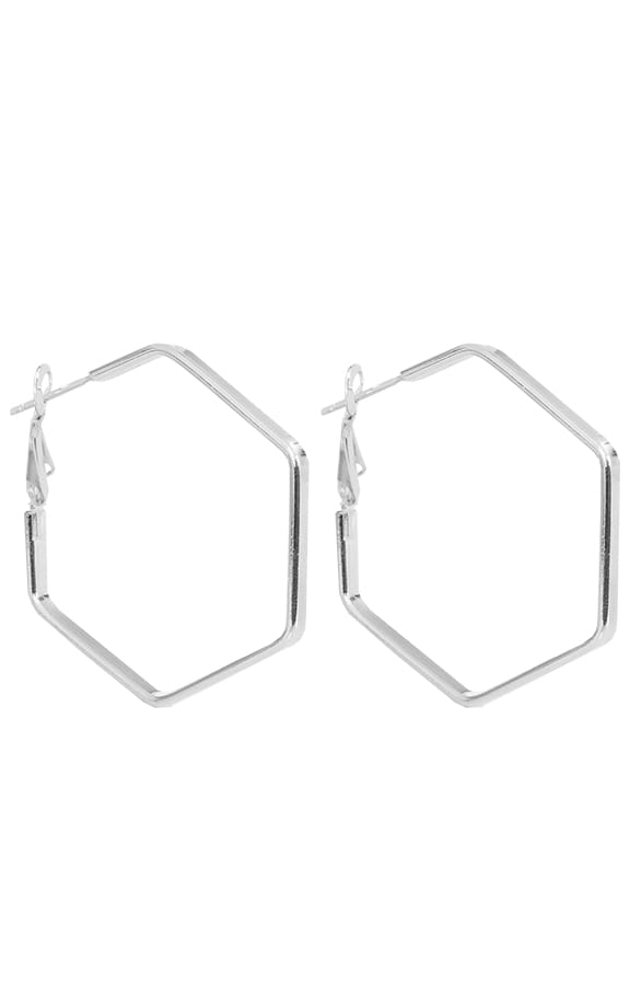 Oorbellen Zeshoek Zilver – shoparchief, foto 1