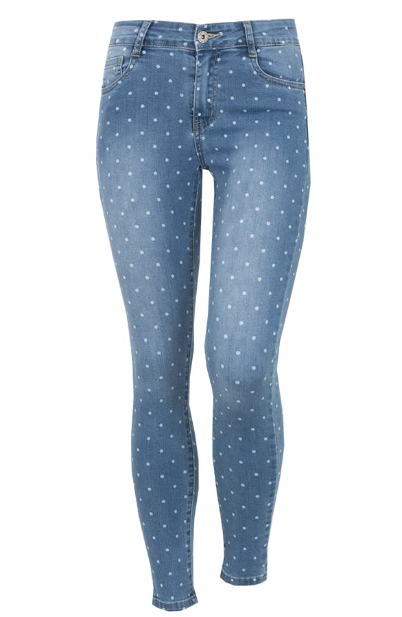 Stippen Skinny Jeans Blauw – shoparchief, foto 5