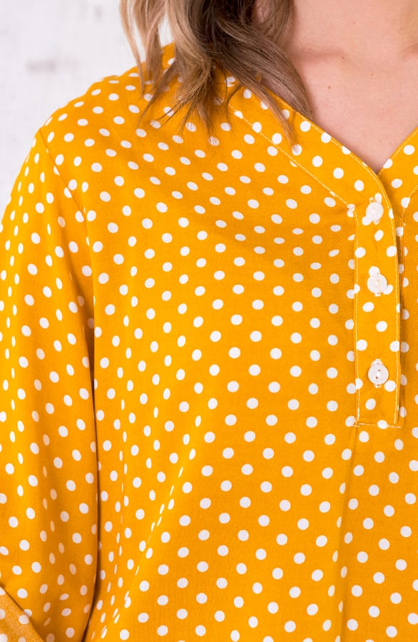 Blouse Met Stippen Okergeel – shoparchief, foto 6