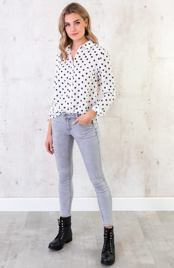 Skinny Spijkerbroek Grijs – shoparchief, foto 3