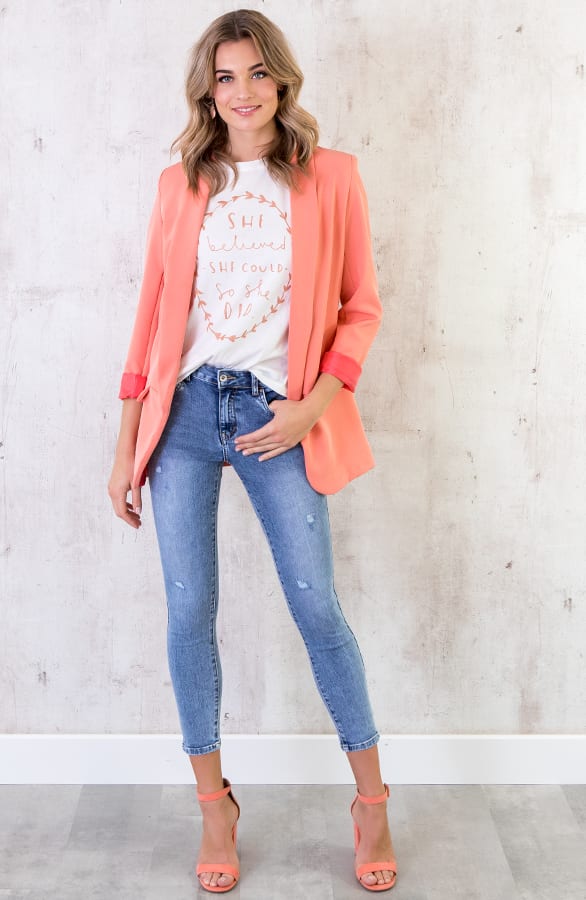 Boyfriend Blazer Koraalrood – shoparchief, foto 7